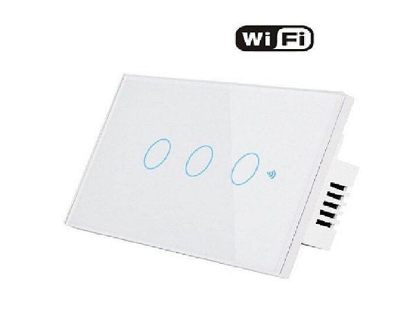 Interruptor 3 Vias WIFI parede - Casa Inteligente-Smart Life