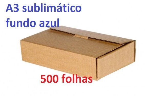 Resma de papel sublimatico A3 fundo azul tratado para sublimação - Pacote de 500 folhas