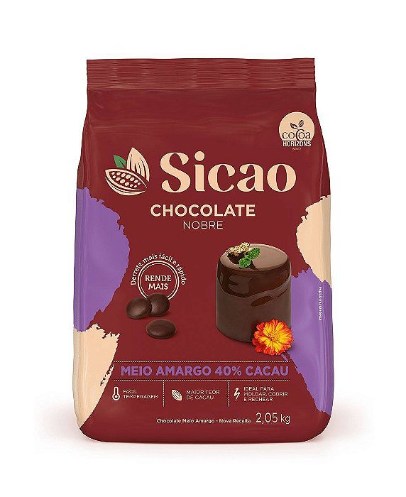 CHOCOLATE GOTAS MEIO AMARGO SICAO GOLD 2,05KG