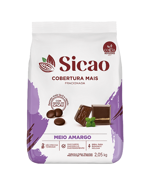 COBERTURA GOTAS MEIO AMARGO 2,05KG SICAO MAIS
