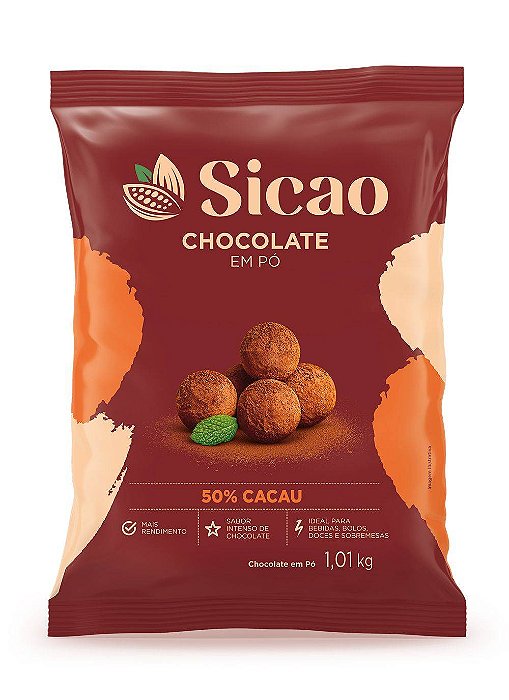 CHOCOLATE EM PO 50% CACAU 1,01KG SICAO