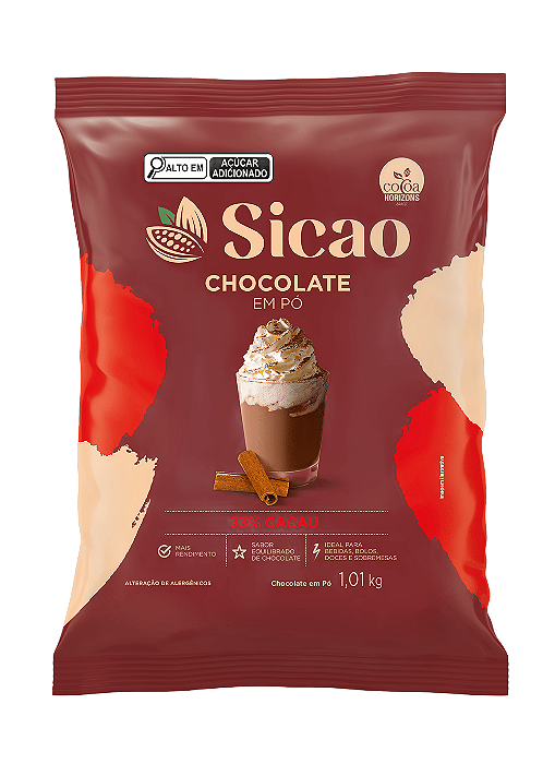 CHOCOLATE EM PO 33% CACAU 1,01KG SICAO