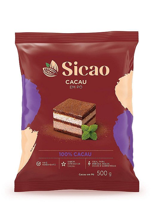 CACAU EM PO 100% 500GR SICAO