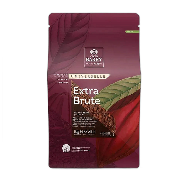 CACAU EM PO 100% EXTRA BRUTE CACAO BARRY CALLEBAUT 1KG