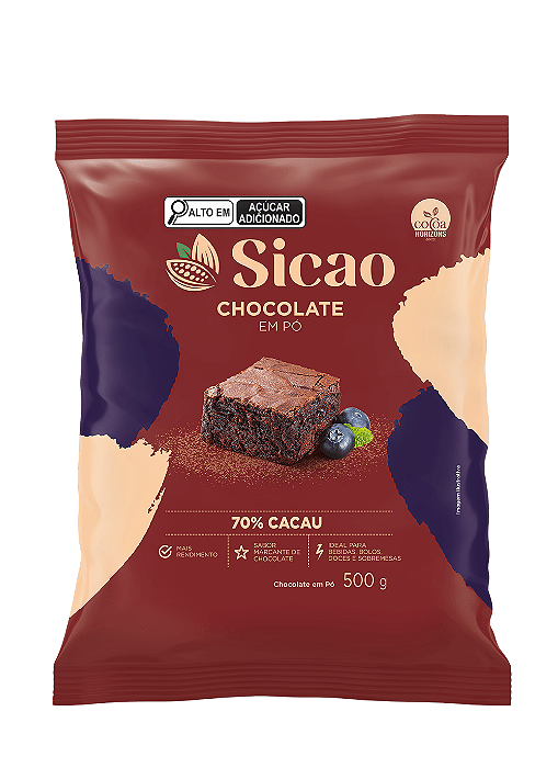 CHOCOLATE EM PO 70% CACAU 500GR SICAO