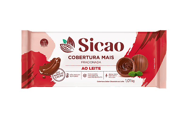 COBERTURA BARRA AO LEITE 1,01KG SICAO MAIS