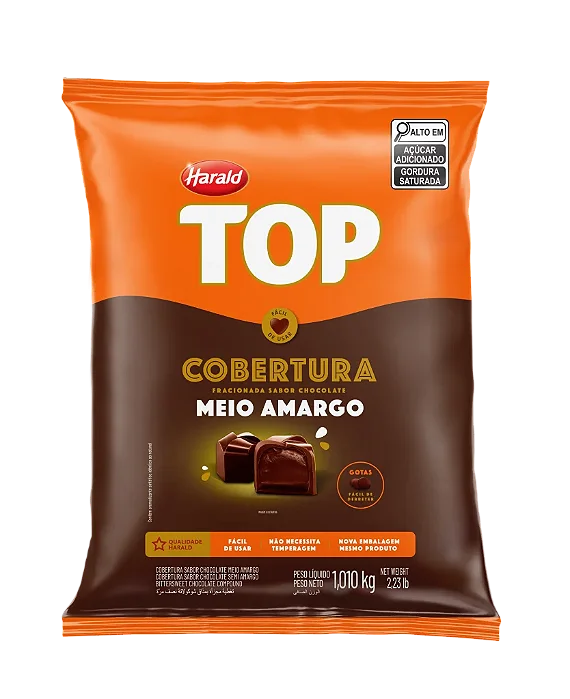 COBERTURA GOTAS MEIO AMARGO 1,01KG TOP HARALD