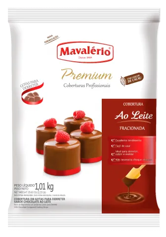 COBERTURA GOTAS PREMIUM AO LEITE 1,01KG MAVALERIO