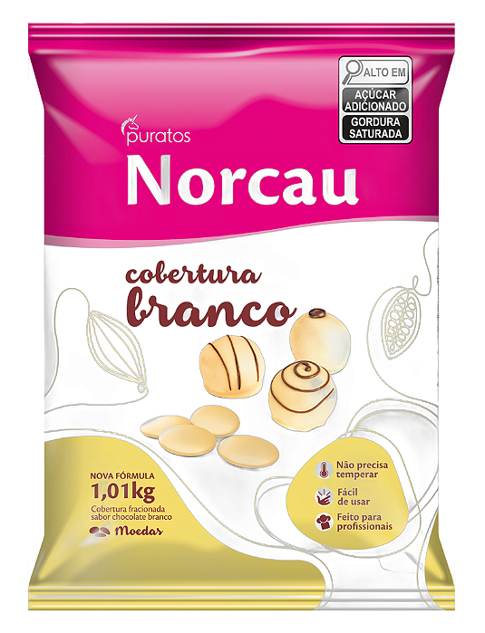 COBERTURA MOEDAS PREMIUM BRANCA 2,01KG NORCAU