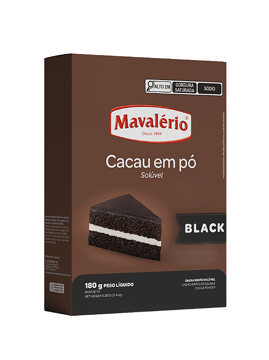 CACAU EM PO BLACK 180GR MAVALERIO