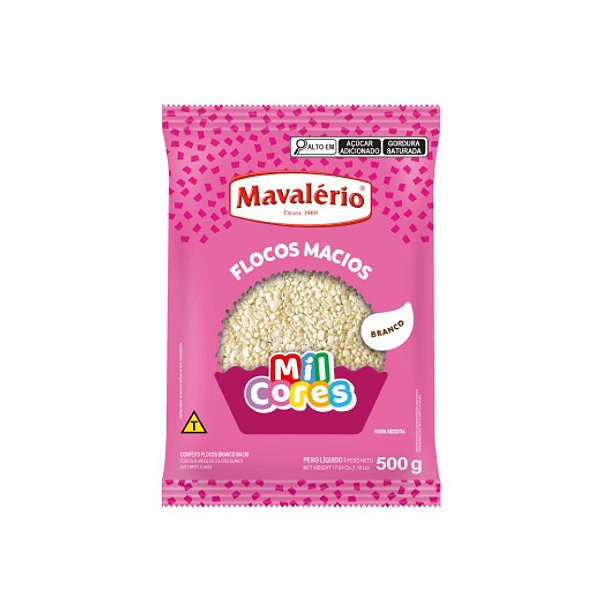 FLOCOS MACIO BRANCO MIL CORES 500GR MAVALERIO