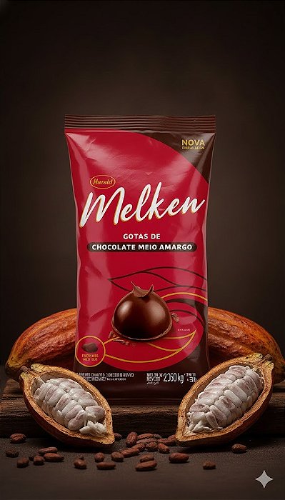 CHOCOLATE GOTAS MEIO AMARGO 2,05KG MELKEN HARALD