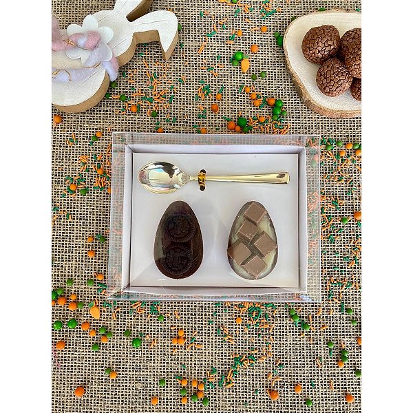 CAIXA OVO DE COLHER 2 OVOS 50GR BRANCA MAX PAPER