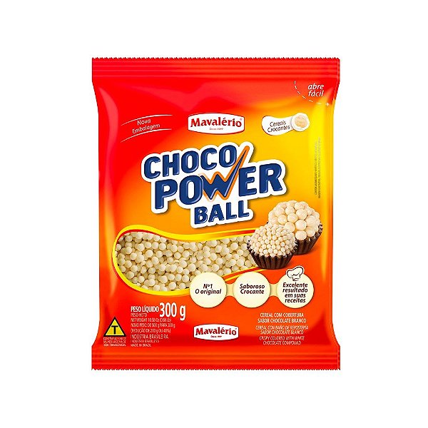 CEREAL MINI BRANCO CHOCO POWER BALL 300GR MAVALERIO