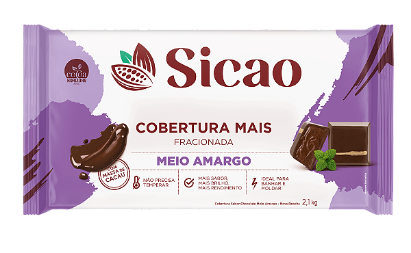 COBERTURA BARRA MEIO AMARGO 2,1KG SICAO MAIS