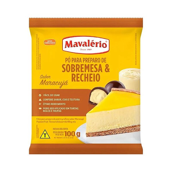 PÓ DE SOBREMESA MARACUJÁ 100GR MAVALÉRIO