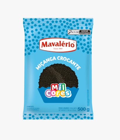 CONFEITO MIÇANGA PRETA Nº 0 MIL CORES 500GR MAVALÉRIO