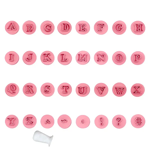 KIT CARIMBOS LETRAS FOFAS ROSA BEBÊ BLUESTAR