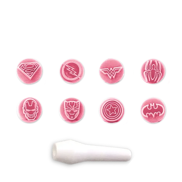 KIT CARIMBOS HEROIS ROSA BEBE BLUESTAR PCT/8UN