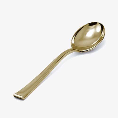 COLHER SOBREMESA DOURADA PREMIUM PCT/8UN SILVER PLASTIC