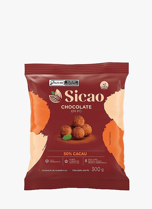 CHOCOLATE EM PÓ 50% CACAU 300GR SICAO
