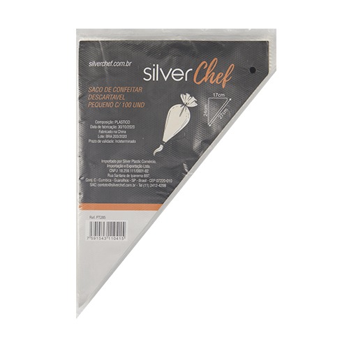 SACO CONFEITAR DESCARTÁVEL PCT/100UN SILVER CHEF