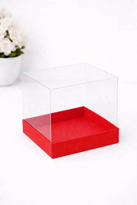 CAIXA MINI BOLO E DOCES 12X12X12CM VERMELHA MAX PAPER