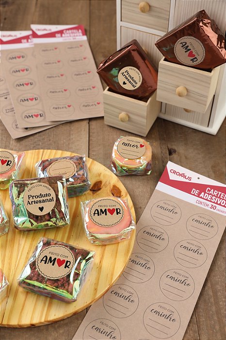 CARTELAS ADESIVAS KRAFT PCT/30UN CROMUS