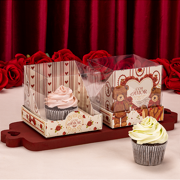 CAIXA PARA CUPCAKE C/TAMPA DOLCE AMORE JANGO