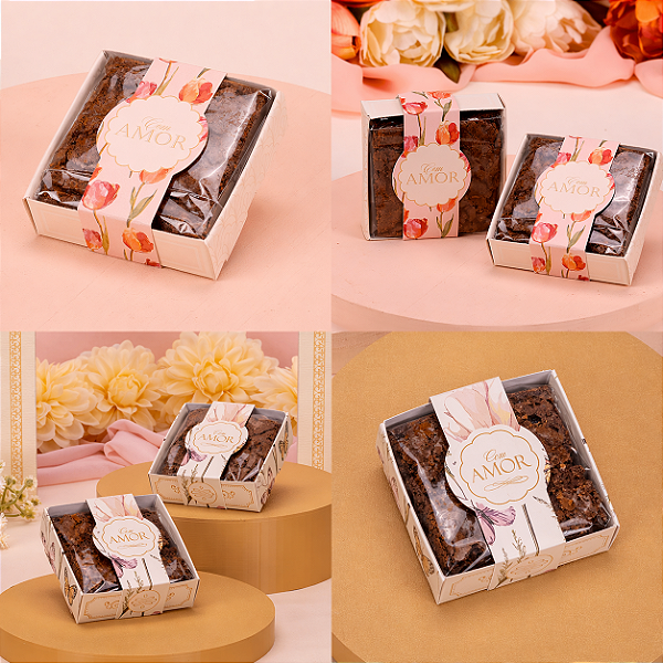 CAIXA PARA BROWNIE C/CINTA COM AMOR PCT/5UN JANGO