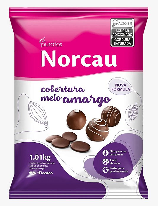 COBERTURA MOEDAS PREMIUM MEIO AMARGO 1,01KG NORCAU