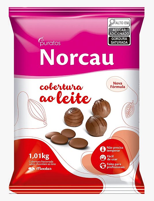 COBERTURA MOEDAS PREMIUM AO LEITE 1,01KG NORCAU