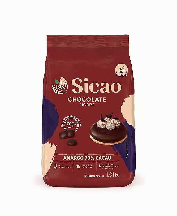 CHOCOLATE GOTAS AMARGO 70% 1,01KG SICAO GOLD