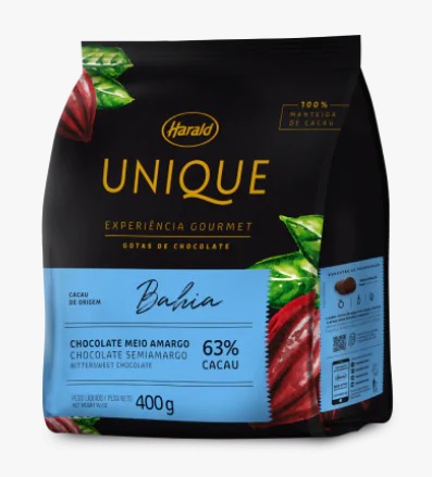 CHOCOLATE GOTAS BAHIA 63% UNIQUE 400GR HARALD