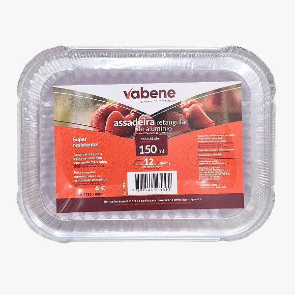 MARMITINHA/ASSADEIRA C/TAMPA PET 150ML PCT/12UN VABENE