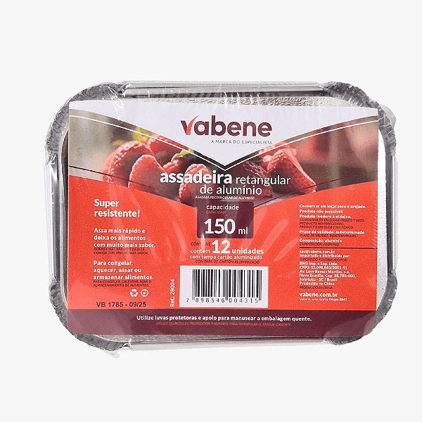 MARMITINHA/ASSADEIRA C/TAMPA CARTÃO 150ML PCT/12UN VABENE