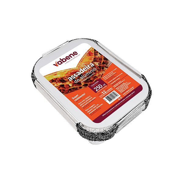MARMITINHA/ASSADEIRA C/TAMPA CARTÃO 250ML PCT/12UN VABENE