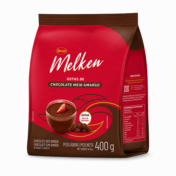 CHOCOLATE GOTAS MEIO AMARGO MELKEN HARALD