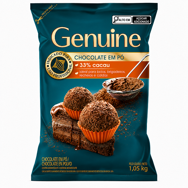 CHOCOLATE EM PÓ 33% CACAU 1,05KG GENUINE