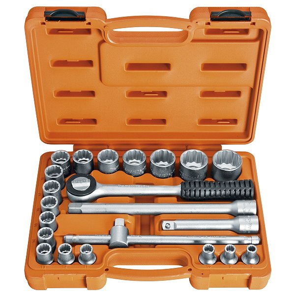 Jogo de Soquetes Estriado Encaixe 1/2" Tramontina PRO 22 Peças - 44833522
