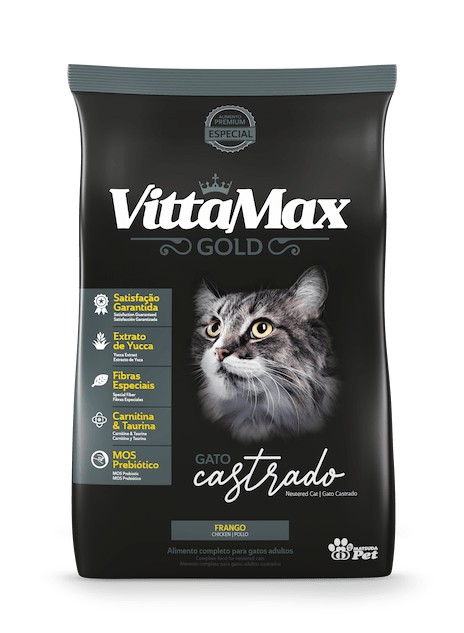 Ração Alimento Premium Para Gato Castrado Sabor Frango Vittamax