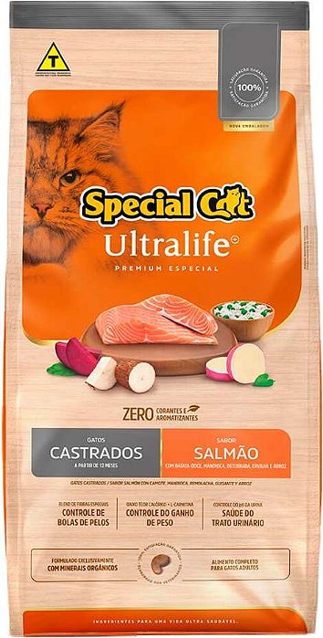 Ração Special Cat Ultralife Gatos Castrados Sabor Salmão 1Kg