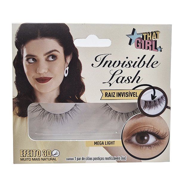 Cílios Postiços INVISIBLE LASH 3D - Mega Light