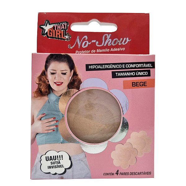 NO SHOW THAT GIRL - Adesivo de proteção para os mamilos 4 pares Bege