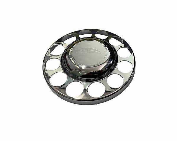 Calota Sobre Tampa Cubo Traseiro 12 Furos Cromada Caminhão VW Ford Cargo Agrale Volare 8150 815 814 715 8160 8140 790 7110