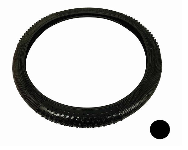 Capa Proteção Volante c/ Massageador Preto 45cm para caminhão Caminhão VW Ford Cargo MB Volvo Scania Iveco