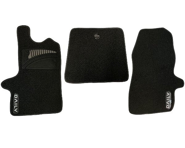 3 Pcs Tapete Borracha Detalhes Cinza C/ Vies Iveco 2018/2019