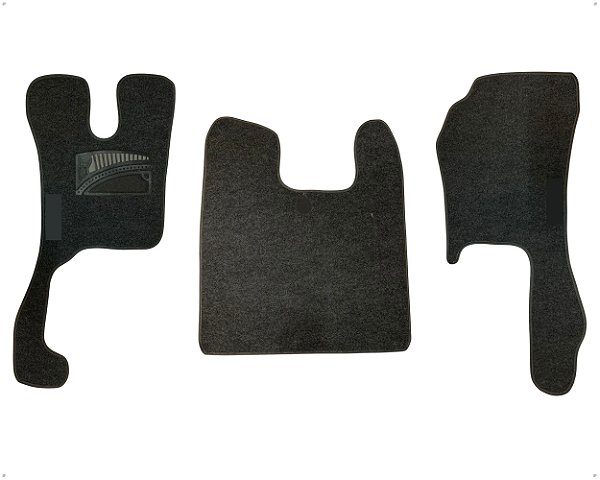 Jogo Carpete Aveludado com Velcro Cinza Com Vies Cinza para Caminhão Scania Série 5 Highline