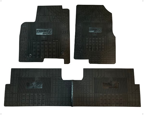 Jogo 3 Pçs Tapete Borracha Preto Para Tiggo7 Sport