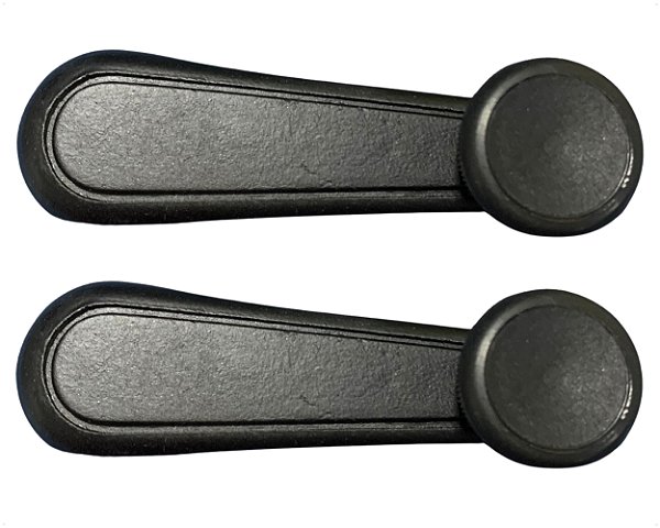 02 Manivela Regulagem Vidro Manual Porta Preto Plástico Para Toyota Bandeirante de 1985 até 2001